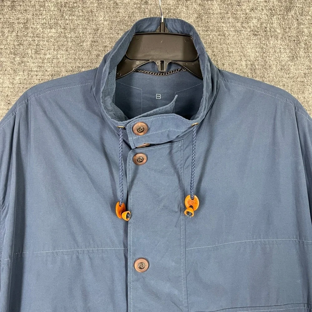 Bogner Jacket Mens‎ L Blue Lightweight Parka Hooded Rain Shell Premium Vintage